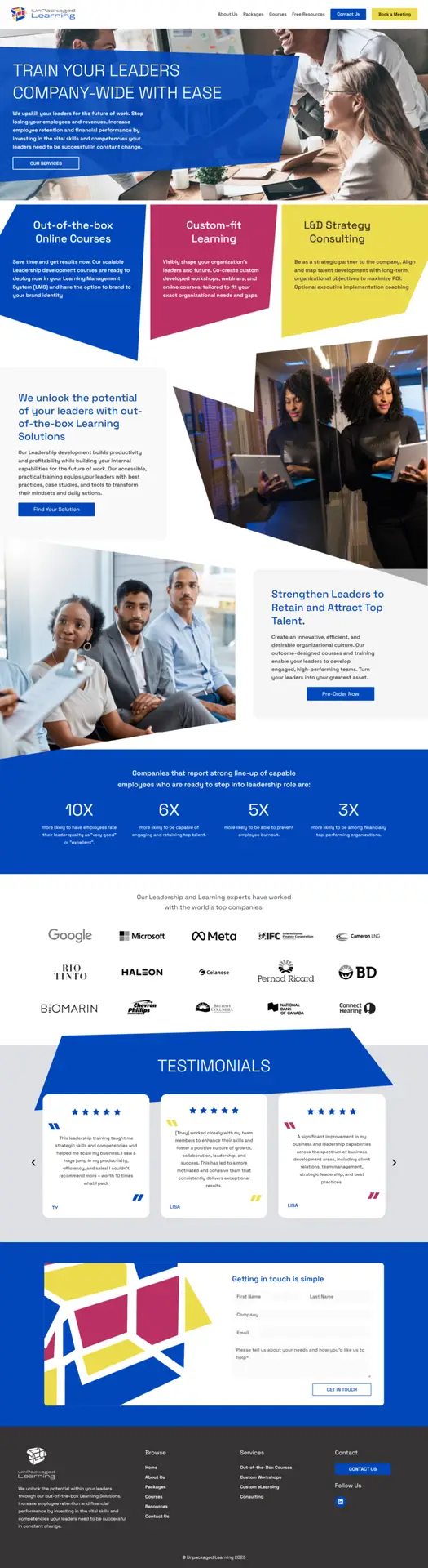 UnPackaged-Learning Website Design