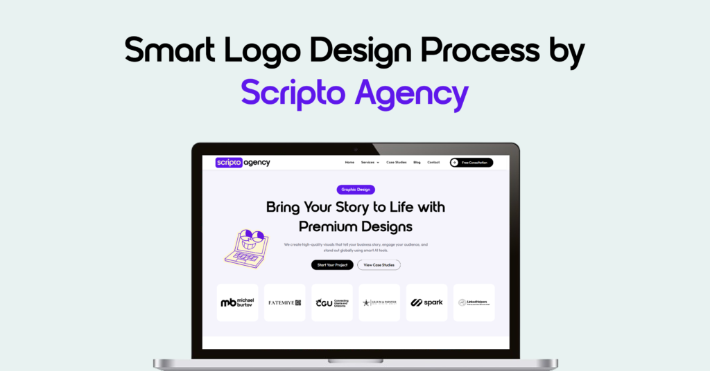 Smart Logo Design Process by Scripto Agency using AI and Figma