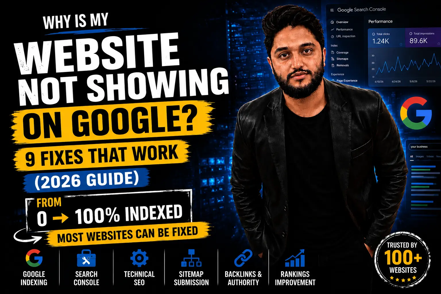 small business owner checking why website is not showing on google search results