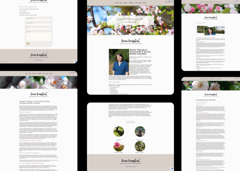 Diane Tompkins Registered Clinical Counsellor - old website design before Scripto Agency redesign
