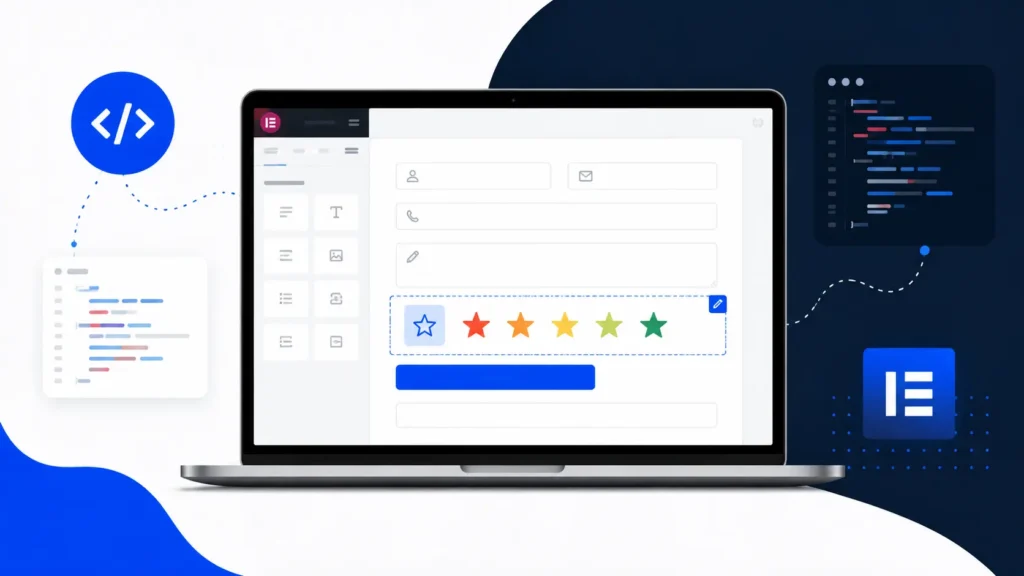 Elementor form rating field without plugin — custom 5-star rating field added to Elementor form using AI-generated code